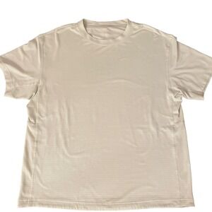 Lululemon Men's  Light Green Stripe BETTER EACH DAY Golf T-shirt  XL